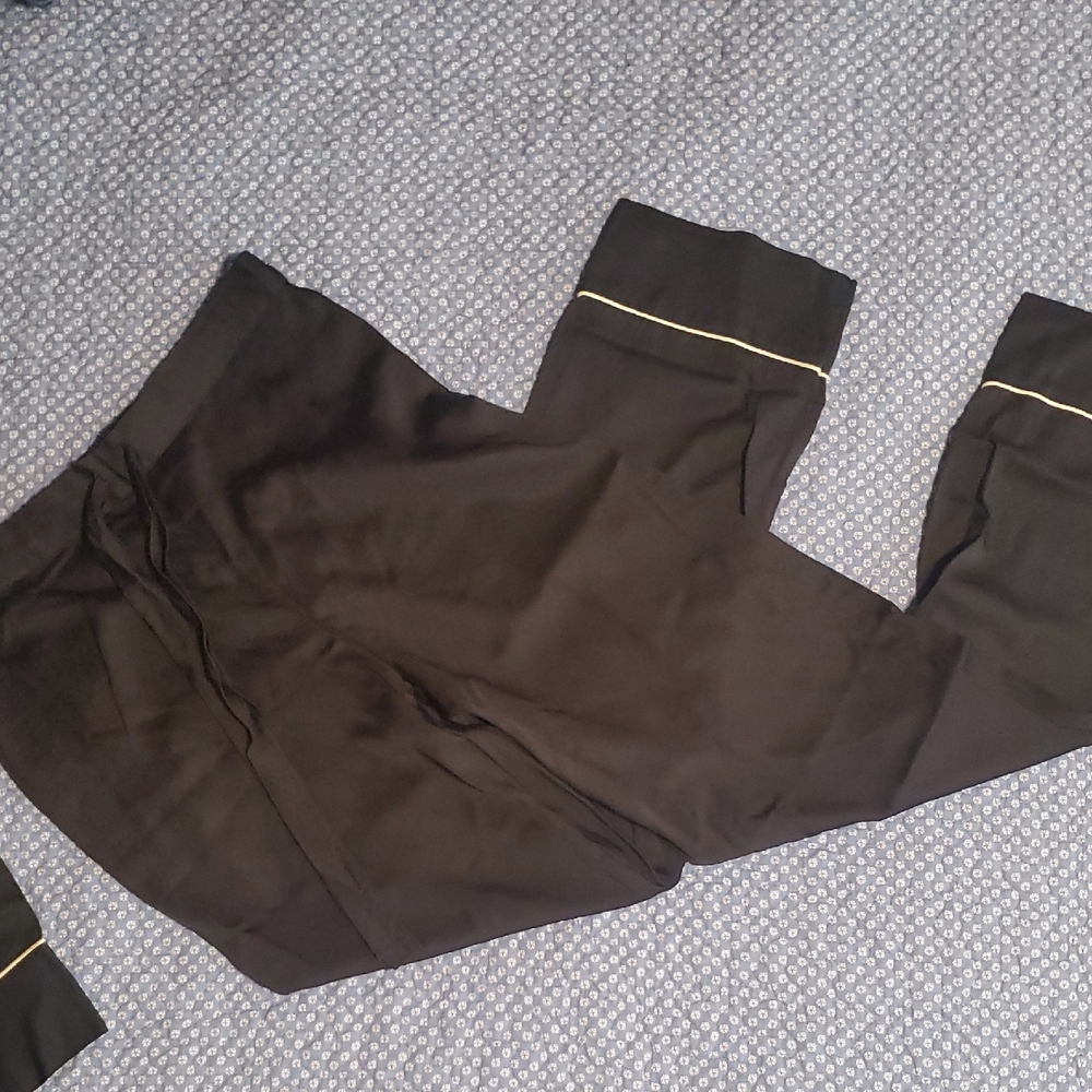 Ettitude Black Pajama Set with White Piping